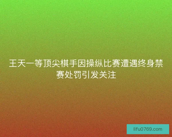 王天一等顶尖棋手因操纵比赛遭遇终身禁赛处罚引发关注